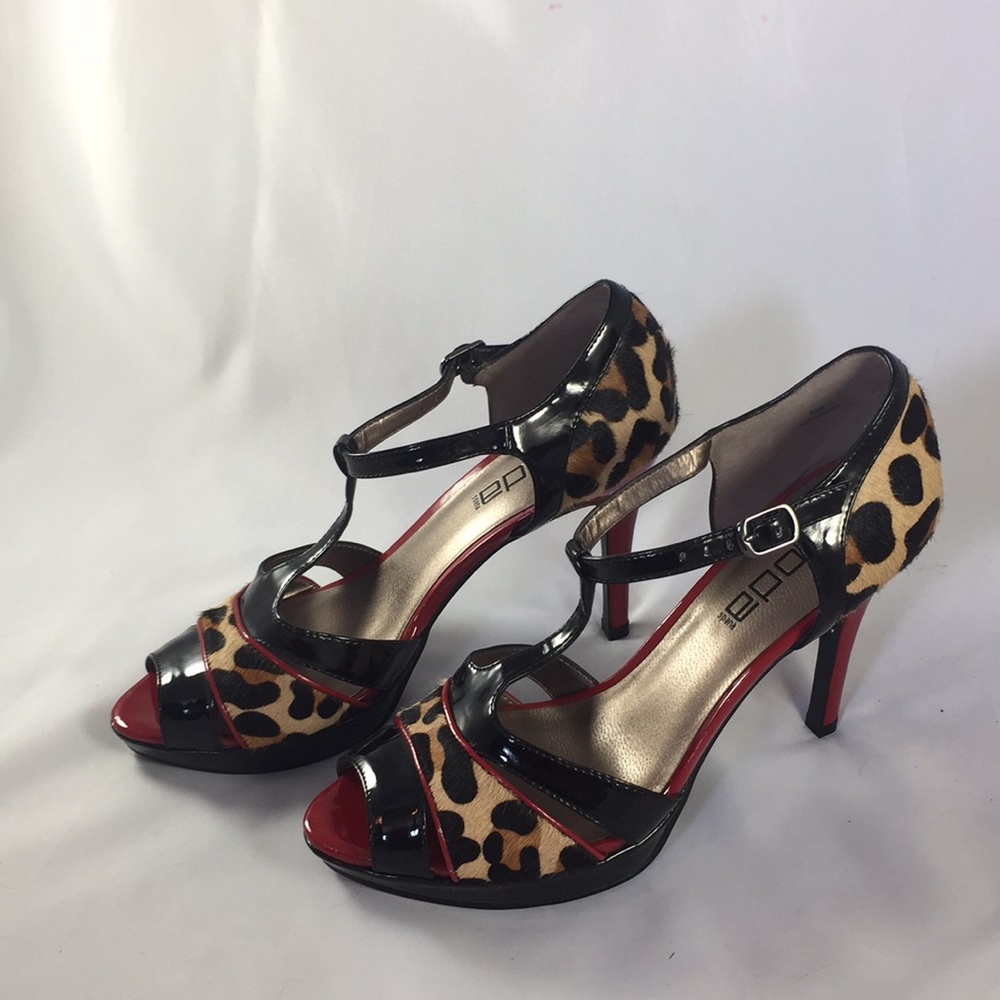 Red black and cheetah print heels